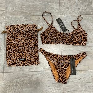 Triangl bikini - Dreaya Leopard S+ top and S cheeky bottom NWT